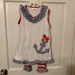 Nautical girls- Sleeveless top and Capri leggings